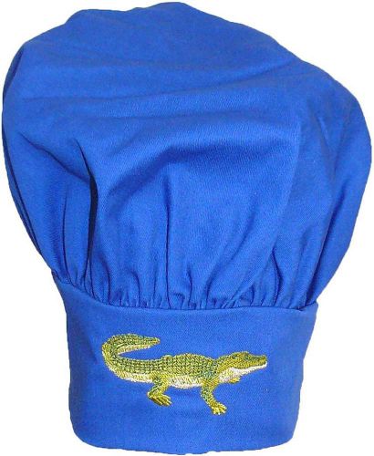 Green Alligator Crocodile Chef Hat Youth Size Blue Reptile Monogram Embroidered