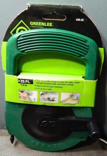 Greenlee 438-2X Steel Fish Tape, 25&#039; long, winder case, easy compact storage NEW