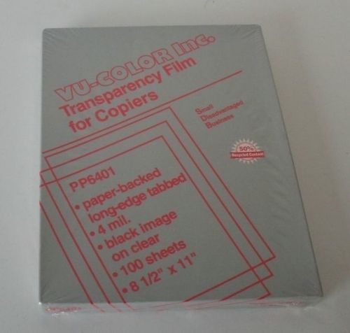 VU- Color Inc. Transparency Film for Copiers PP6401 4 mil 100 Sheets New