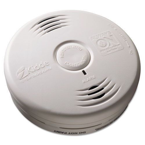Bedroom Smoke Alarm w/Voice Alarm, Lithium Battery, 5.22&#034;Dia x 1.6&#034;Depth