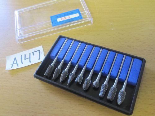 Set of 10 Tungsten Carbide Burr 3mm- 6mm Rotary Cutter Set CNC Engraving