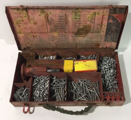 Vintage hilti t-25h piston drive tool kit -original hilti tool box - tons extras for sale