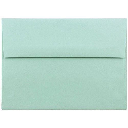 JAM Paper? A7 (5 1/4 x 7 1/4) Paper Invitation Envelopes - Aqua Blue - 25