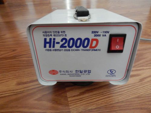 Step Down Transformer Home Converter Voltage 220V to 110v 2000W 2KW Hanil Korea