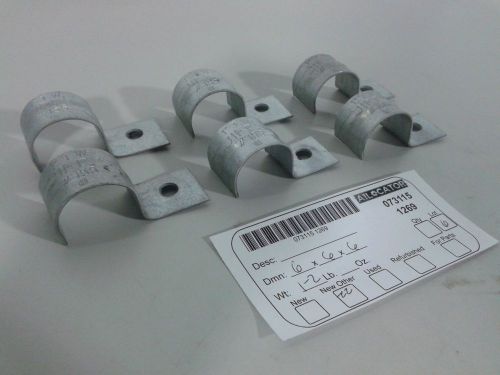 Lot of 6 Jiffy 1&#034; TW Thin Wall #155 1-Hole Snap-On Conduit Clamp Pipe Strap