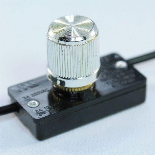 Zing Ear ZE-256 Rotary Dimmer Lamp Light Switch Nickel 500 W