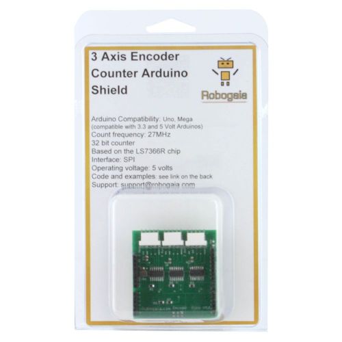 Robogaia Industries 3 Axis Encoder Counter Arduino Shield