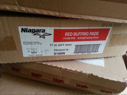 3M Niagara 5100N Floor Cleaning Pads - 12&#034; Diameter - 4/Box - RED -