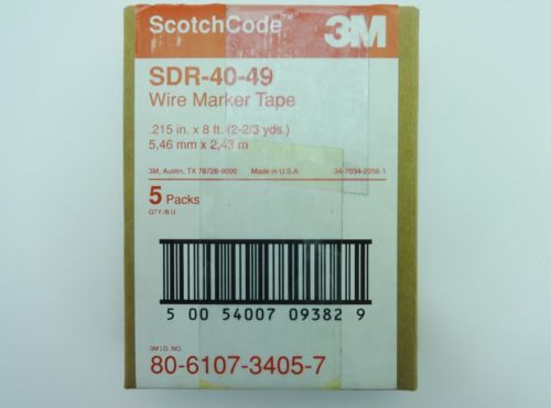 3m scotchcode sdr-40-49 wire marker tape 50 rolls 40-49 .215 in. x 8 ft. for sale