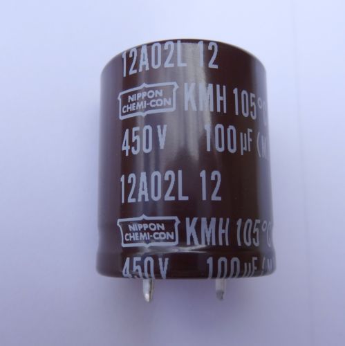1 pc 100uF, 450V  Electrolytic Capacitor. Snap-in. P/N EKMH451VSN101MQ30S