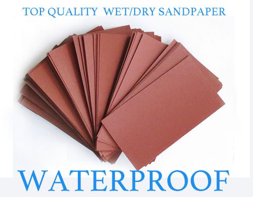 SANDPAPER Wet or Dry 25 sheets 3&#034;x5 1/2&#034; COMBO 1000/1200/1500/2000/2500 Grit