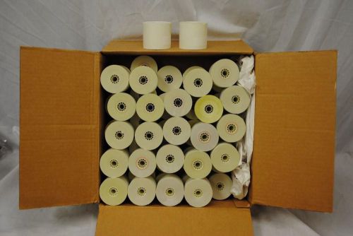 50 Rolls of 2-Ply Carbonless White/Canary Receipt Paper -New!