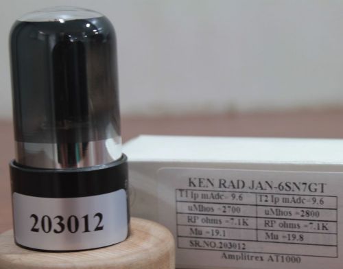1 JAN 6SN7GT VT231  Kenrad Black Coated Glass #203012 Ampliitrex AT1000 tested
