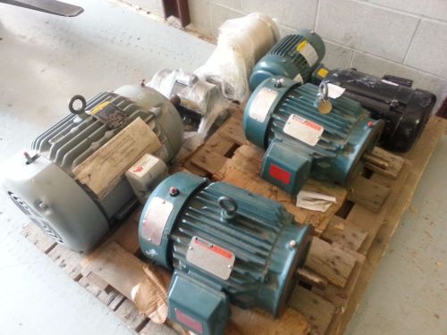 Lot of motors!! new surplus electric industrial motors 20hp down 3 phase replace for sale
