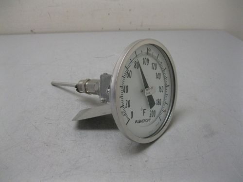 Ashcroft 0-200° F Bimetal Thermometer 5&#034; Face NEW B17 (1927)