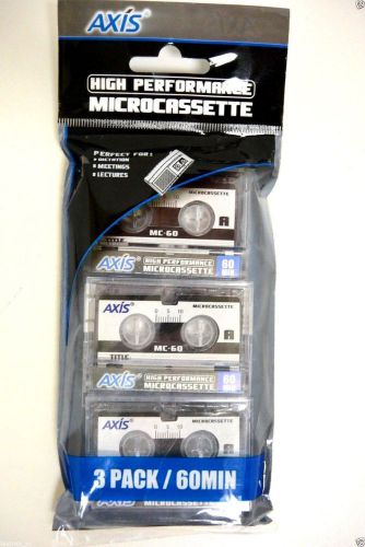 Axis High Performance Microcassette 60 Min 3 Pack