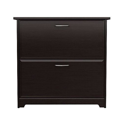 2-drawer new lateral file cabinet in espresso oak wood finish for sale