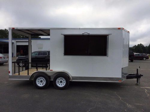 New 7x18 bbq porch enclosed food vending concession trailer for sale