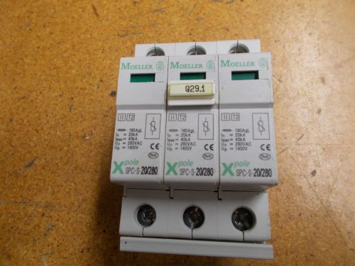 Moeller spc-s-20/280 surge protection 160agl 20ka 40ka 280vac 1400v three units for sale