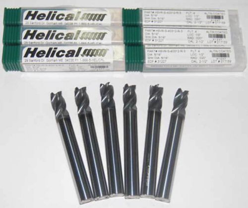 6 pc. helical 5/16&#034;x 1/2&#034; vari. pitch high perf. carbide end mills w/c.r-sst,ti for sale
