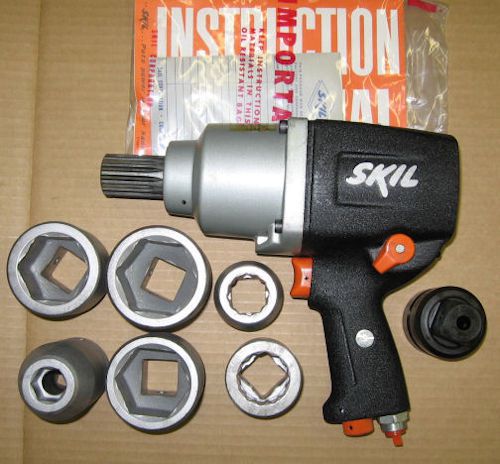 Pneumatic air 1&#034; impact wrench + 6 sockets skil 1116-9 for sale