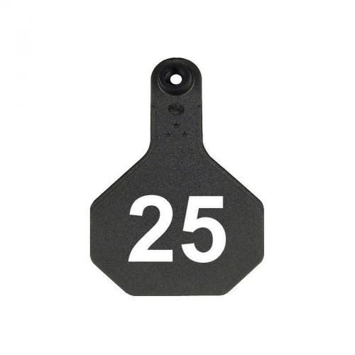 3 Star Medium Black Numbered Tags 101-125 25 Count
