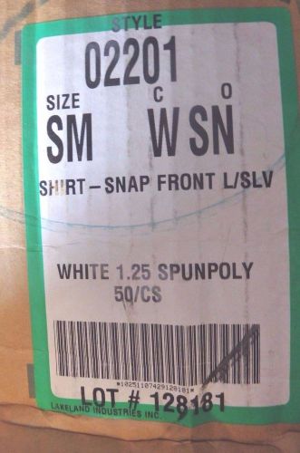 Lakeland Industries Long Sleeve Shirt w/ Snaps, Small, QTY 50, 02201 |KE1|RL