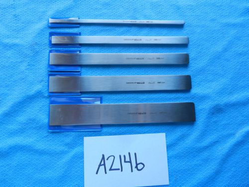 Aesculap Neuro Spine Lambotte Straight Osteotome Set  Lot of 5     NEW!!
