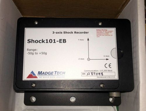Madgetech shock101-eb high speed tri-axial shock data logger new! +/- 50g new! for sale