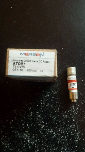 New in box ferraz shawmut mersen pack of (10)atdr 1 amp fuses 600 volts  new for sale