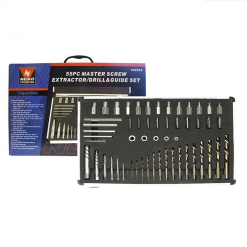 New 55pc master screw extractor drill &amp; guide removal broken bolts fasteners set for sale