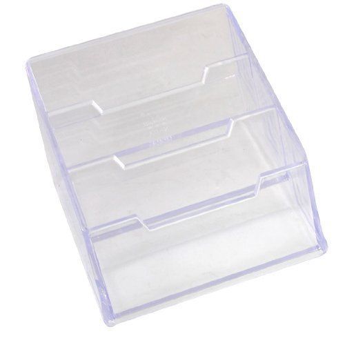 Plastic 3-tier Design Business Card Stand Holder Case  Clear