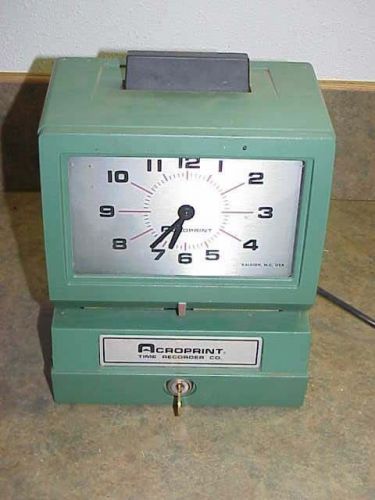 Acroprint 125NR4 Commercial Heavy Duty Time Clock Recorder Month Day Time w/Key