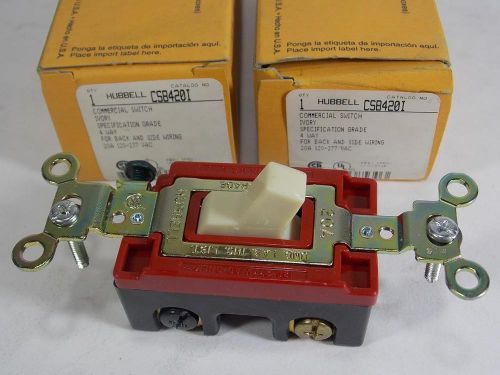 NEW LOT OF 2 HUBBELL CSB420I COMMERCIAL 4 WAY SWITCH 20A 120-277V