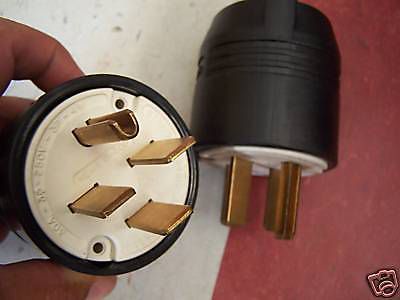 2 Hubbell plugs plug 30 amp 250 volt 3 pole 4 wire NEW