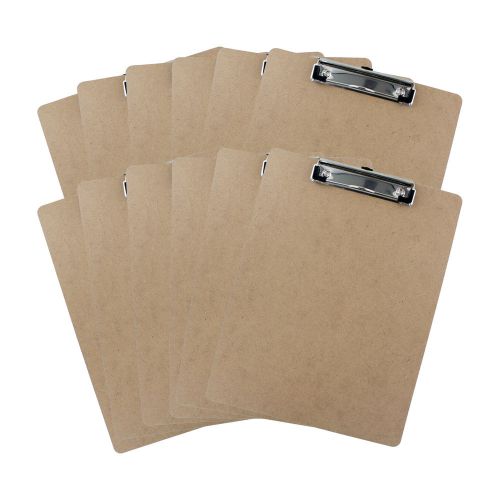 Thornton&#039;s Hardboard Low Profile Letter Size 9 x 12 in Clipboard - Pack of 12