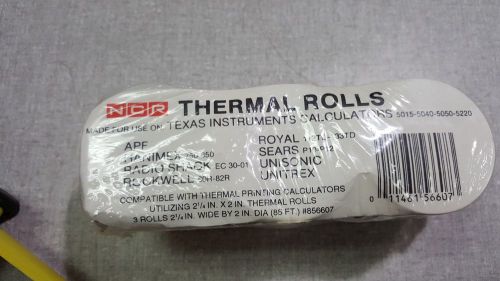 NCR Thermal Rolls Pack of 3 2.25&#034; Wide 85 Feet New FREE SHIPPING!