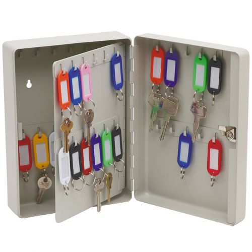 46 hooks wall mountable sturdy metal key keyring safe box caddy/organiser/tags for sale