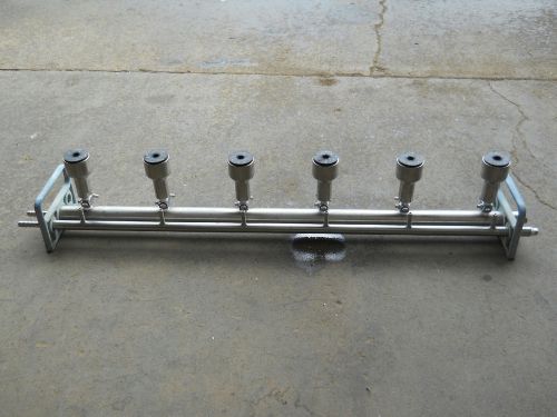 6 PLACE STAINLESS STEEL VACUUM MANIFOLD