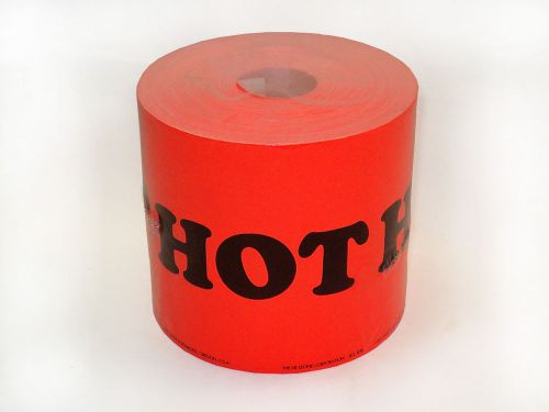 HOT fluorescent Orange Label / Stickers - 500 Label Roll - Free Shipping