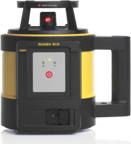Leica Rugby 810 Rugged Rotating Laser with Rod Eye 140 and Alkaline Battery Pack