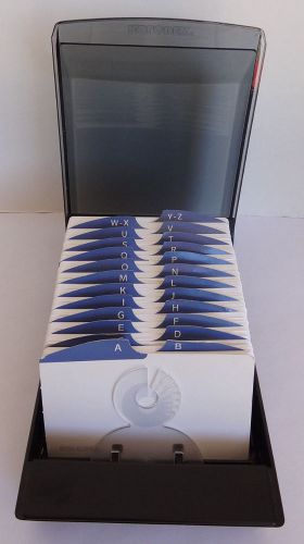 Rolodex S395 Covered File Holder w/Alphabet Tabs &amp; Over 400 Blank 5&#034; x 3&#034; Cards