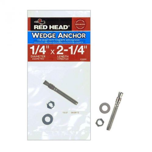 1/4 In. X 2-1/4 In. Steel Hex-Nut-Head Wedge Anchor Red Head Nuts and Bolts