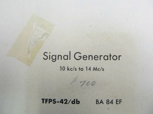 Wandel &amp; Goltermann TFPS-42/DB Signal Generator Instruction Manual w schematics