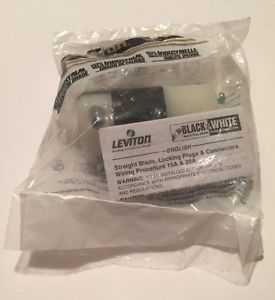 New leviton straight blade locking plug connector 15a-25v for sale
