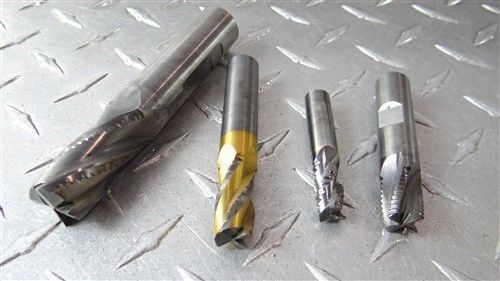 Lot of 4 solid carbide roughing end mills 5/16&#034; to 5/8&#034; promax for sale