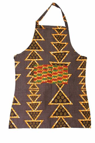 Fair Trade African Handcrafted  Apron - Orange Triangles