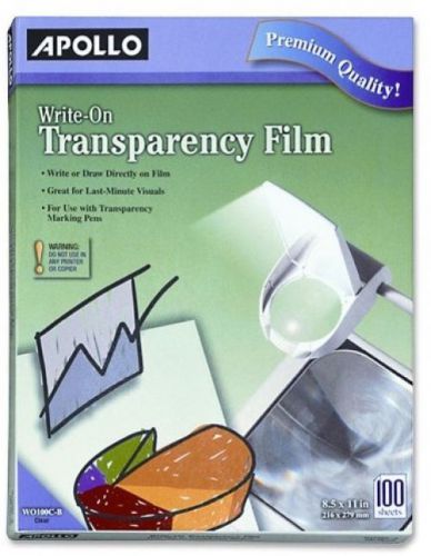 Apollo Write-On Transparency Film, 8.5 X 11 Inches, Clear, 100 Sheets Per Box