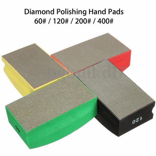Diamond Hand Polishing Grits Polish Pads Block Foam Backed Marble Stone Wheel