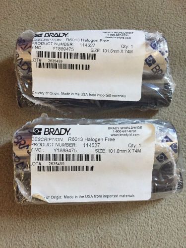 Brady R6013, 114527 Black Thermal Transfer Printer Ribbon LOT OF 2